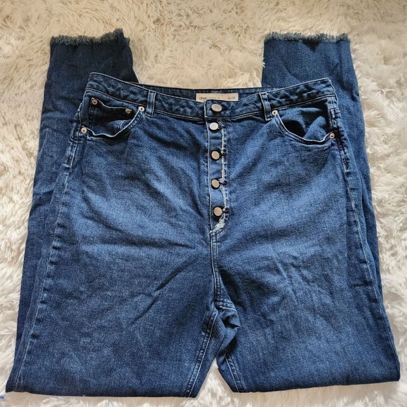 ASOS Farleigh High Waisted Slim Mom Jeans With 80's Seam Detail‎ Size 36 - Picture 1 of 4